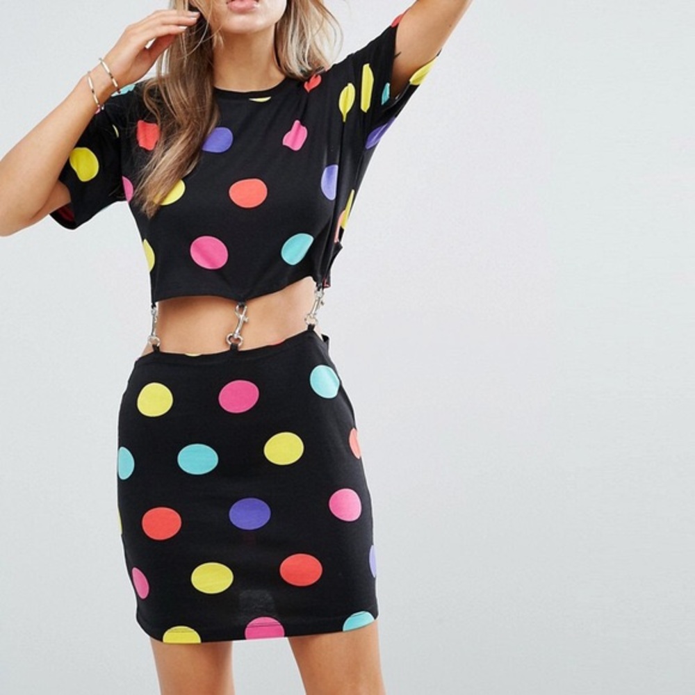 Mini T-Shirt Clip Polka Dot Dress